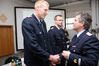 Durch den Kreiswehrf�hrer Dietmar Arendt (r.) werden mit der Ehrennadel der Mecklenburg-Vorpommerschen Jugendfeuerwehr in Silber Tobias Kluth aus Dobbertin und Michael Hoffmann von der JFw Doms�hl/Ziesl�bbe ausgezeichnet.  Foto: � Michael-G�nther B�lsche